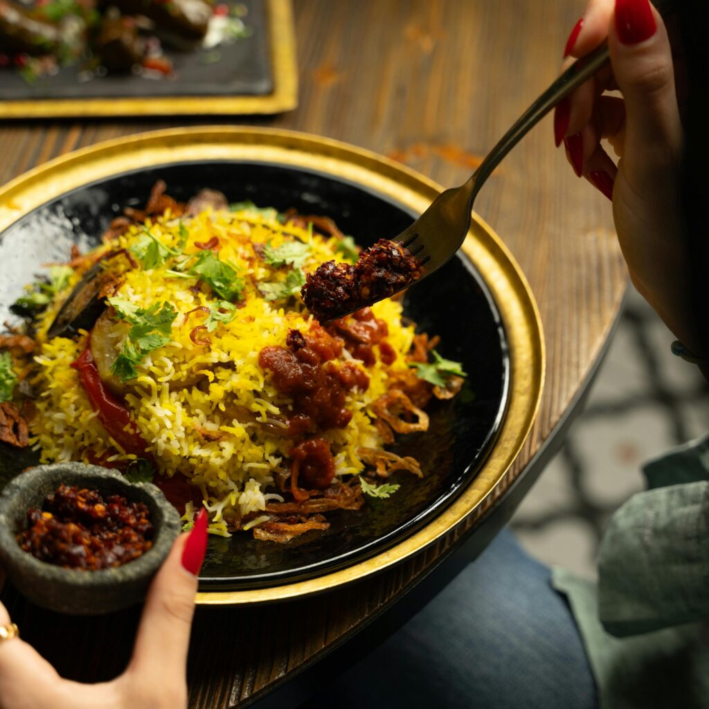 Herbed rice made with fragrant herbs and fluffy cooked rice